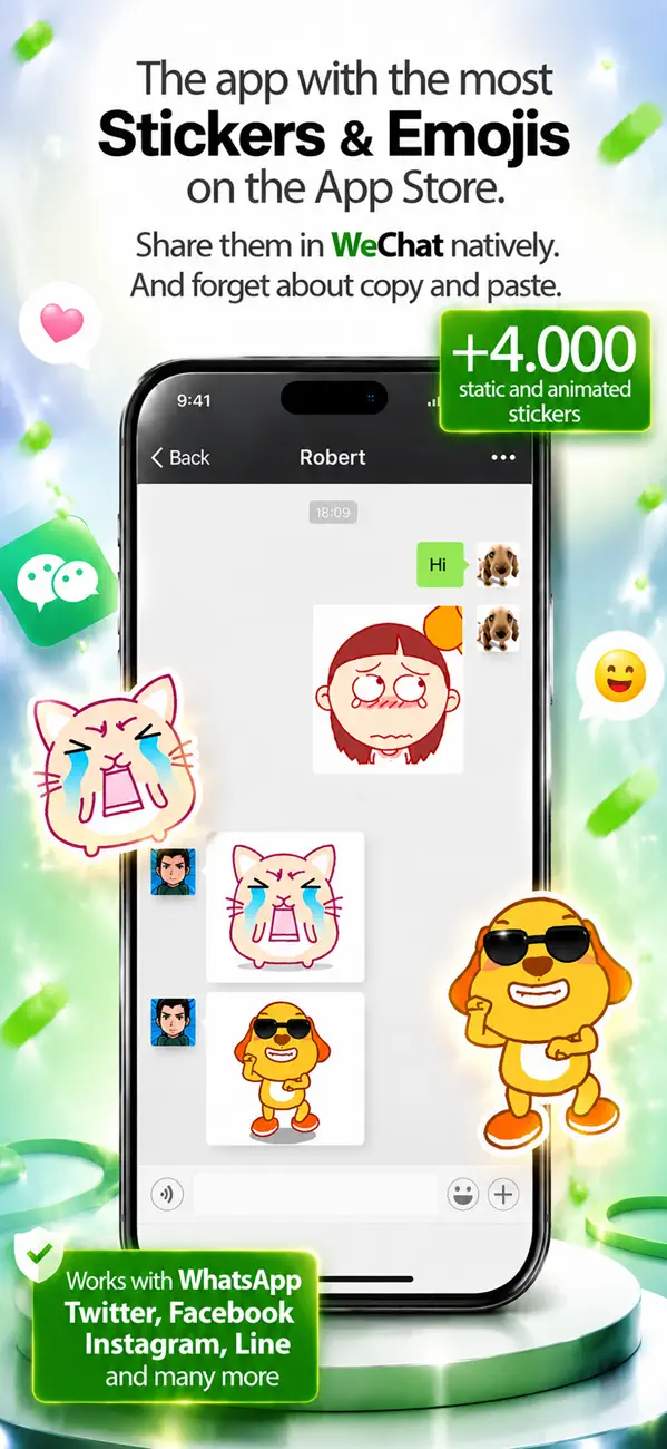 Screenshot #1 pour Stickers for WeChat