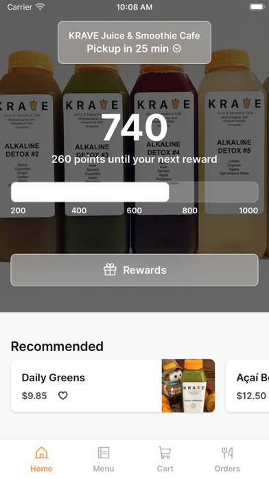 KRAVE Juice Bar iPhone screenshot 1 - Food & Drink app