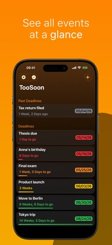 TooSoon: Deadline Tracker Screenshot 2 of 4