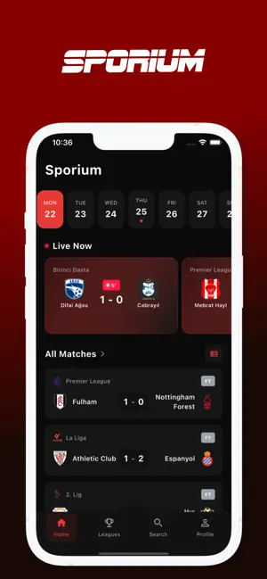 Sporium - Live Football Scores screenshot 1