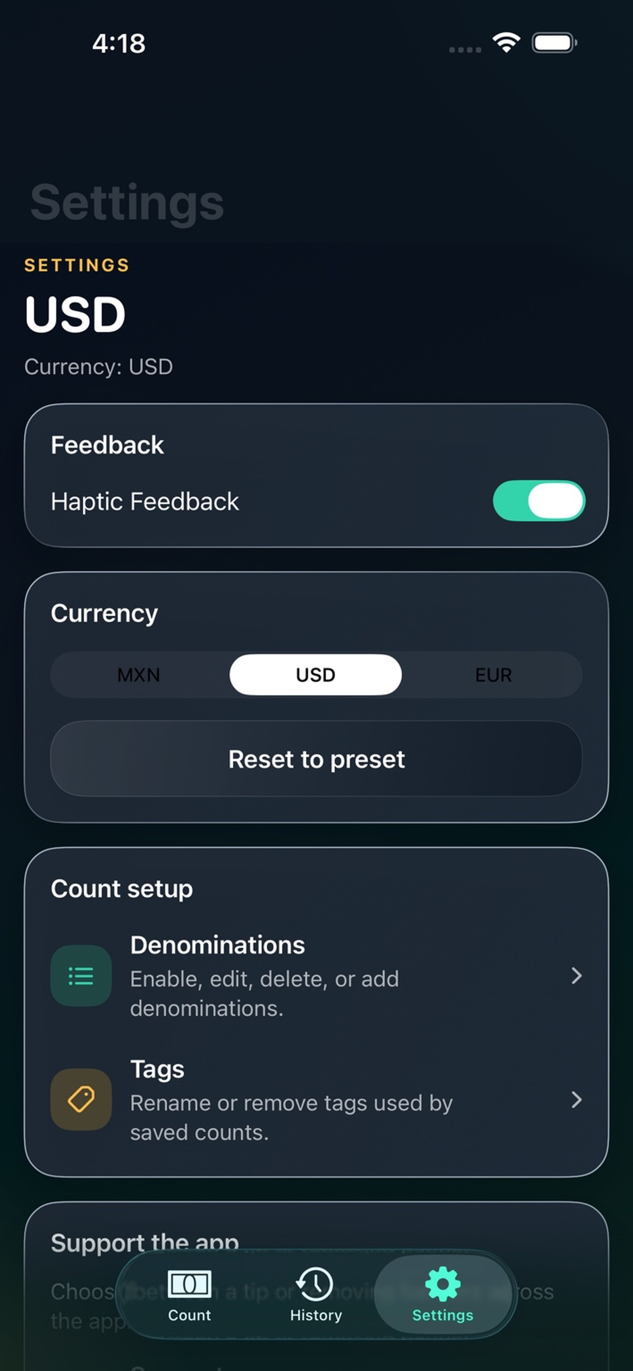Cash Calculator
