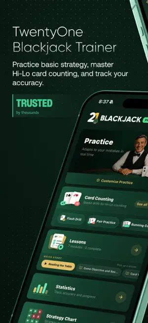 Blackjack Trainer: TwentyOne screenshot 1