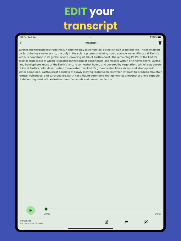 Transcribe 2026 iPad screenshot 2 - Productivity app
