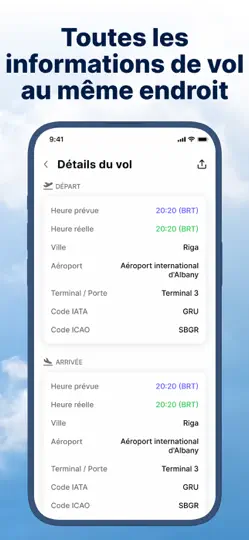 Capture d'écran de FlightSky : Suivi Vols sur iPhone 6