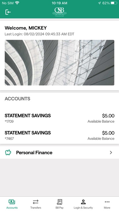 MYOSB Community Bank Screenshot