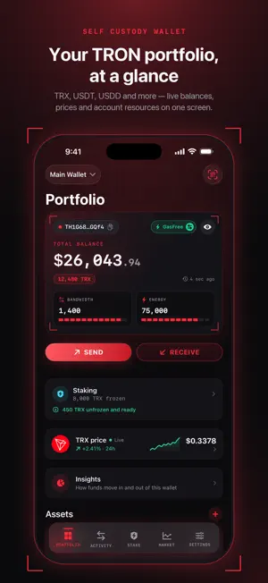 Tron Wallet - TRX & USDT screenshot 1