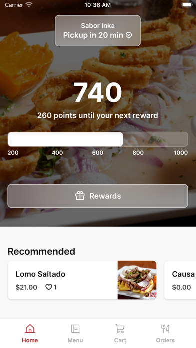 Sabor Inka iPhone screenshot 1 - Food & Drink app
