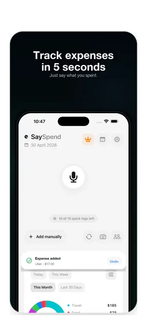SaySpend: Expense Tracker screenshot 1