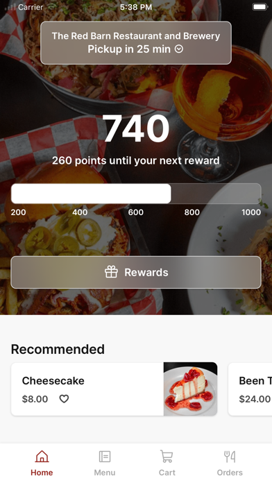 The Red Barn Restaurant iPhone screenshot 1 - Food & Drink app