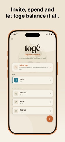 Toge: Split Trip Expenses screenshot