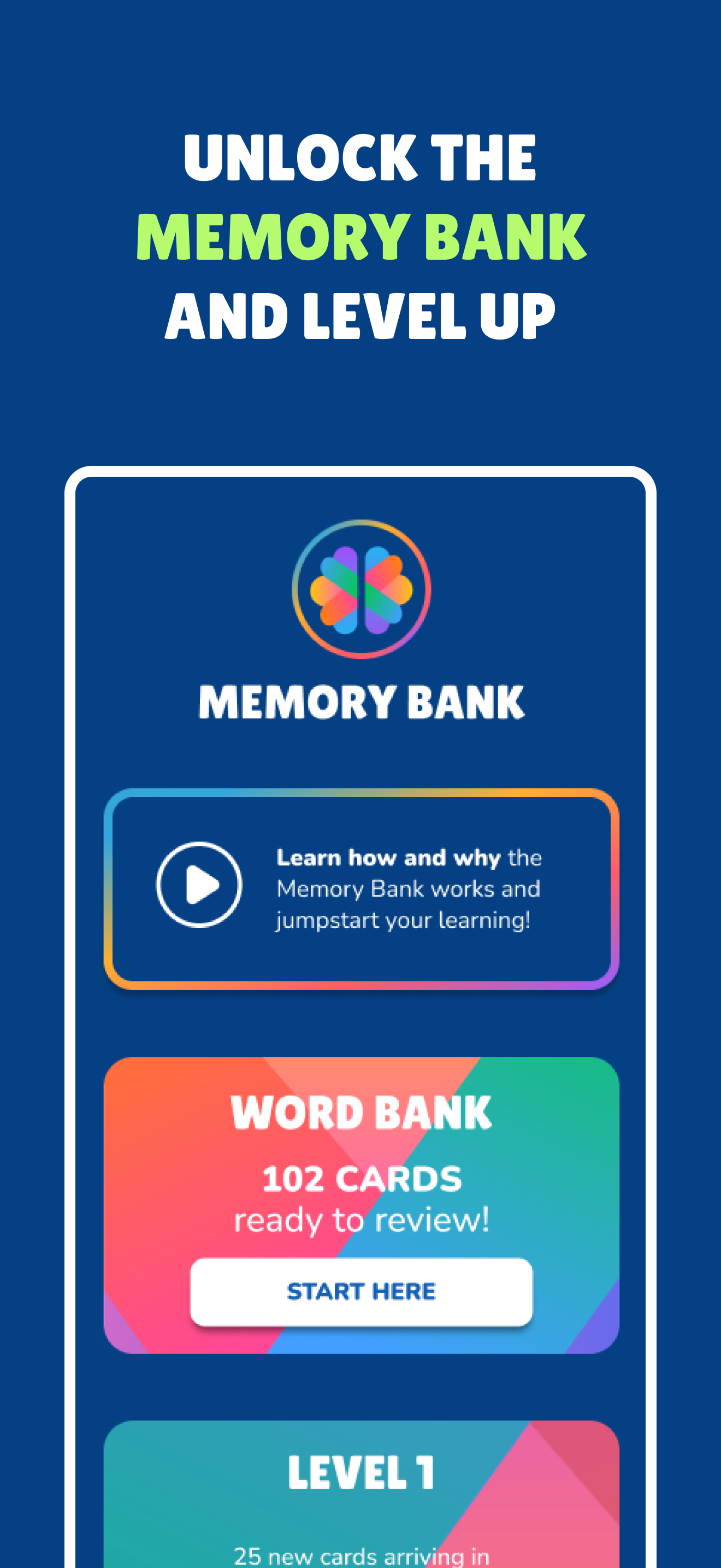 Memory Bank: Language learning