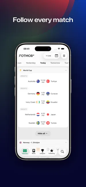 FotMob - Soccer Live Scores iPhone screenshot 1