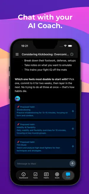 Maxi - AI Habit & Goal Coach screenshot 1