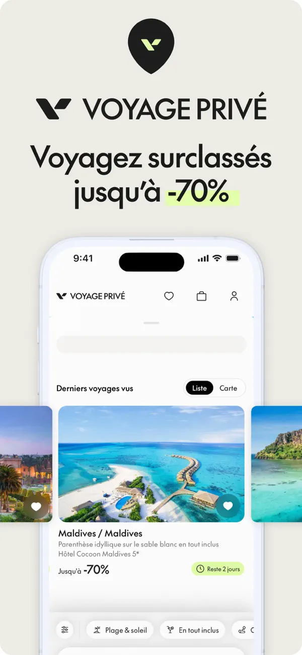 Screenshot #1 pour Voyage Privé : Vols et Hôtels