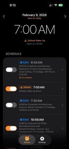 CalendarWake iPhone screenshot