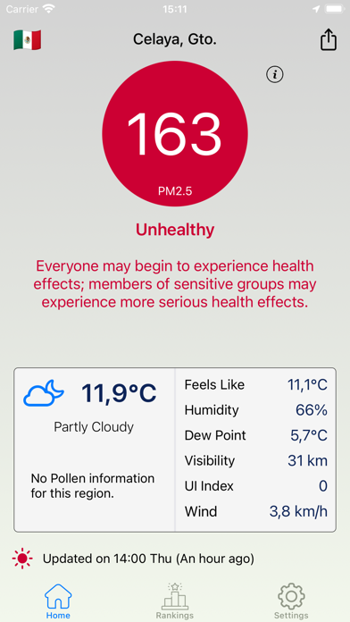 Air Quality & Pollen Tracker Screenshot