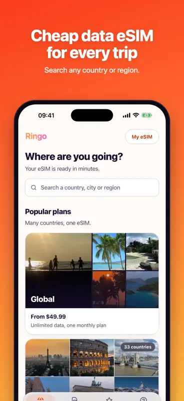 Ringo: eSIM for travel screenshot 2 of 10