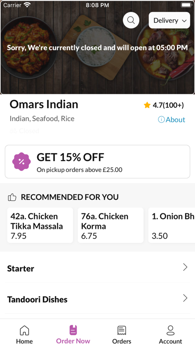 Omars Indian. Screenshot