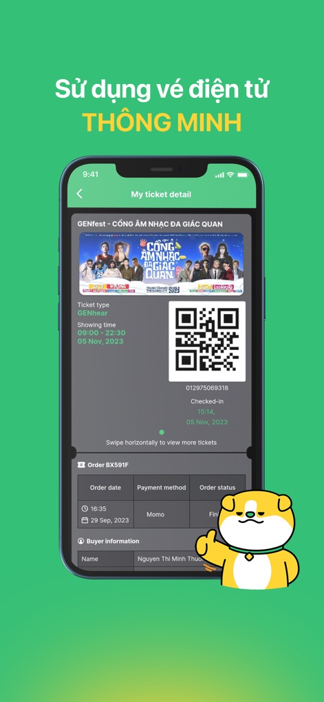 Ticketbox - Users can experience hassle-free event access with a clear QR code for check-in and comprehensive ticket detail information.
