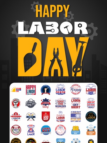 Labor Day - USA Stickers iPad screenshot