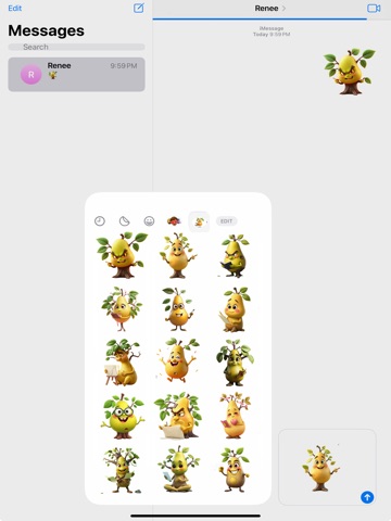 Sketching Pear Tree Stickers iPad screenshot