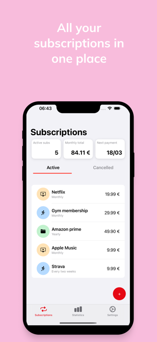Subbie: Subscription Tracker Screenshot 2 of 5