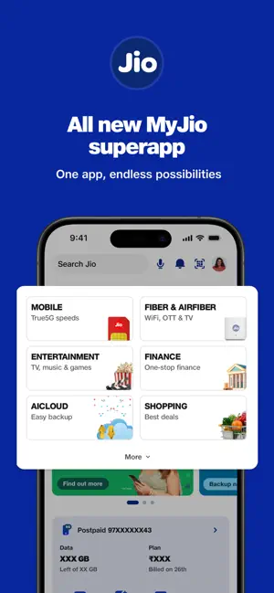 MyJio: For Everything Jio iPhone screenshot 1
