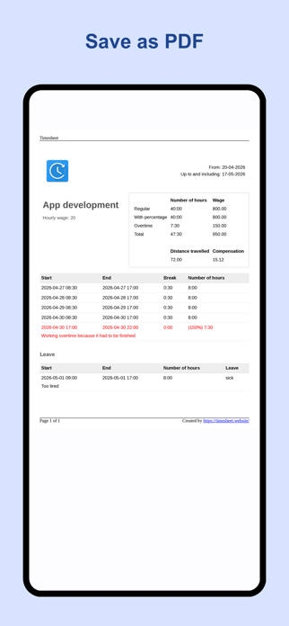 Timesheet - Access anywhere Screenshot 8 of 8