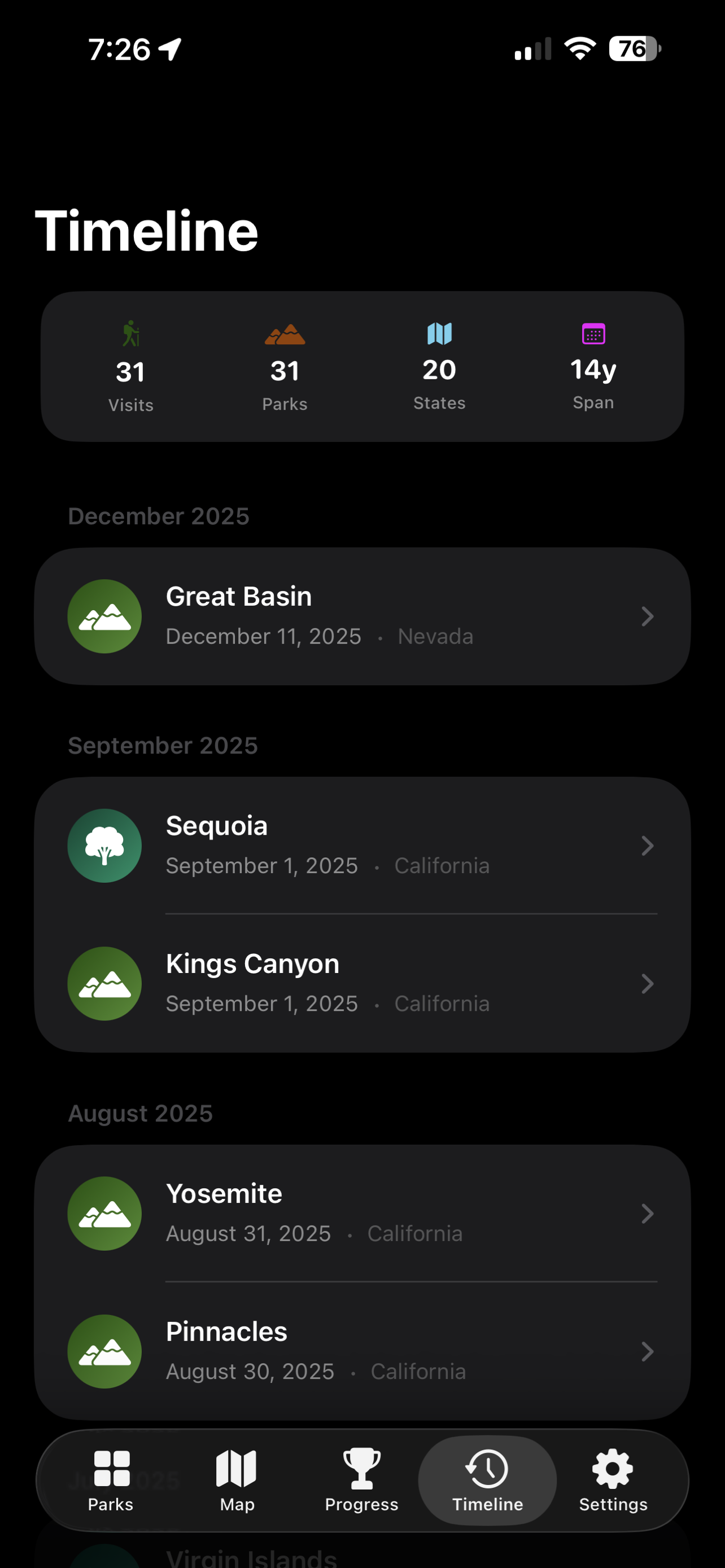 Park Visit Log screenshot 5