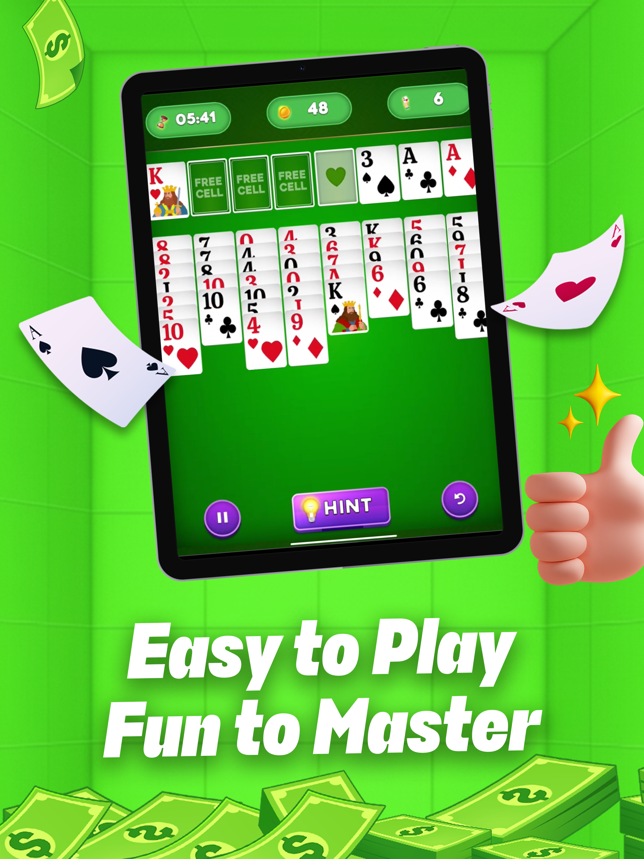 Freecell solitaire: Cash App