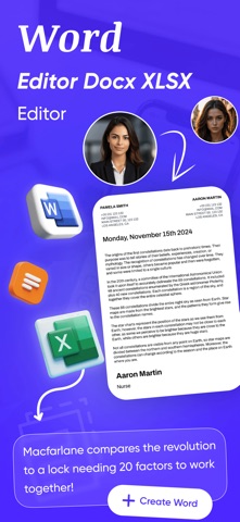 Word Editor : Docx, XLSX Edit iPhone screenshot
