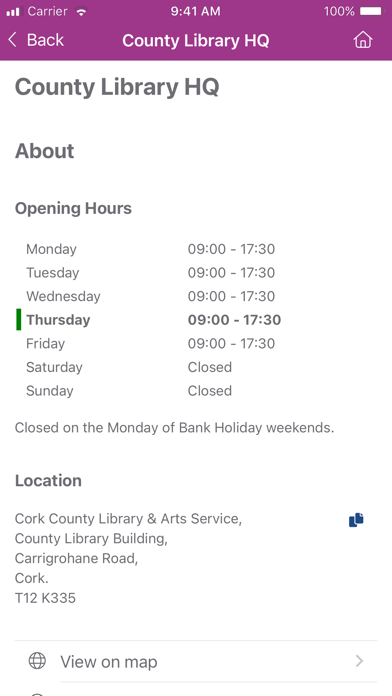Cork County Council Library Screenshot
