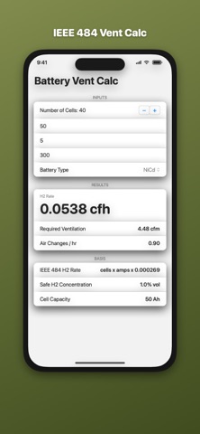 BatteryVent Calc screenshot