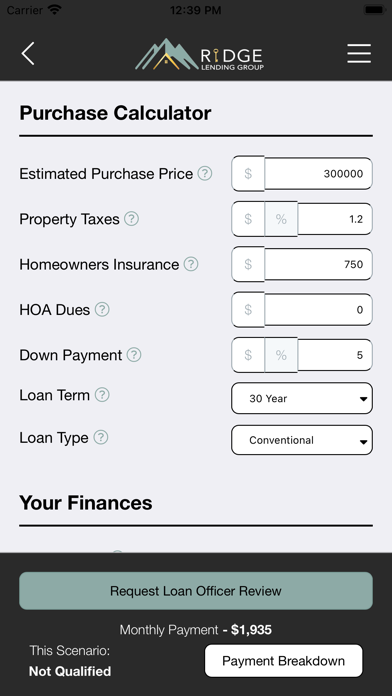 RidgeWay Lending Screenshot