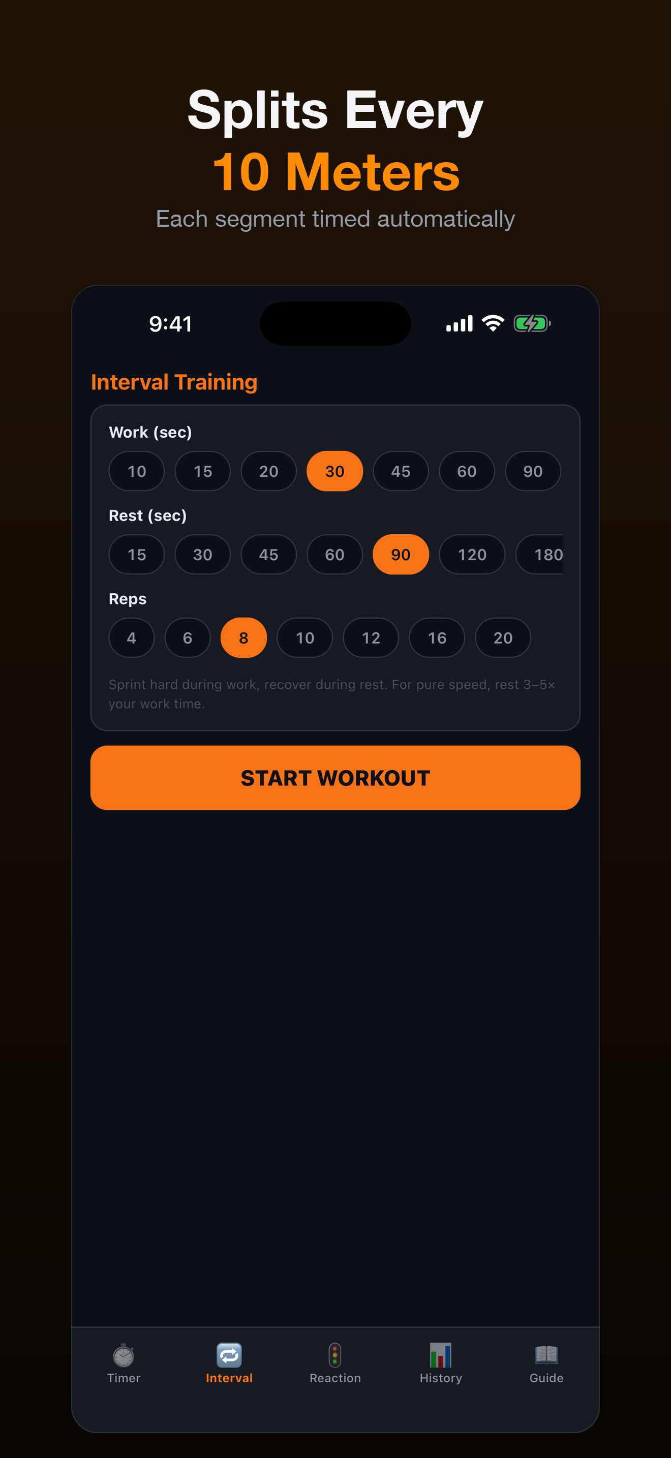 Sprint Timer: 40yd 100m Race screenshot 2