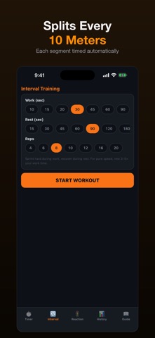 Sprint Timer: 40yd 100m Race iPhone screenshot