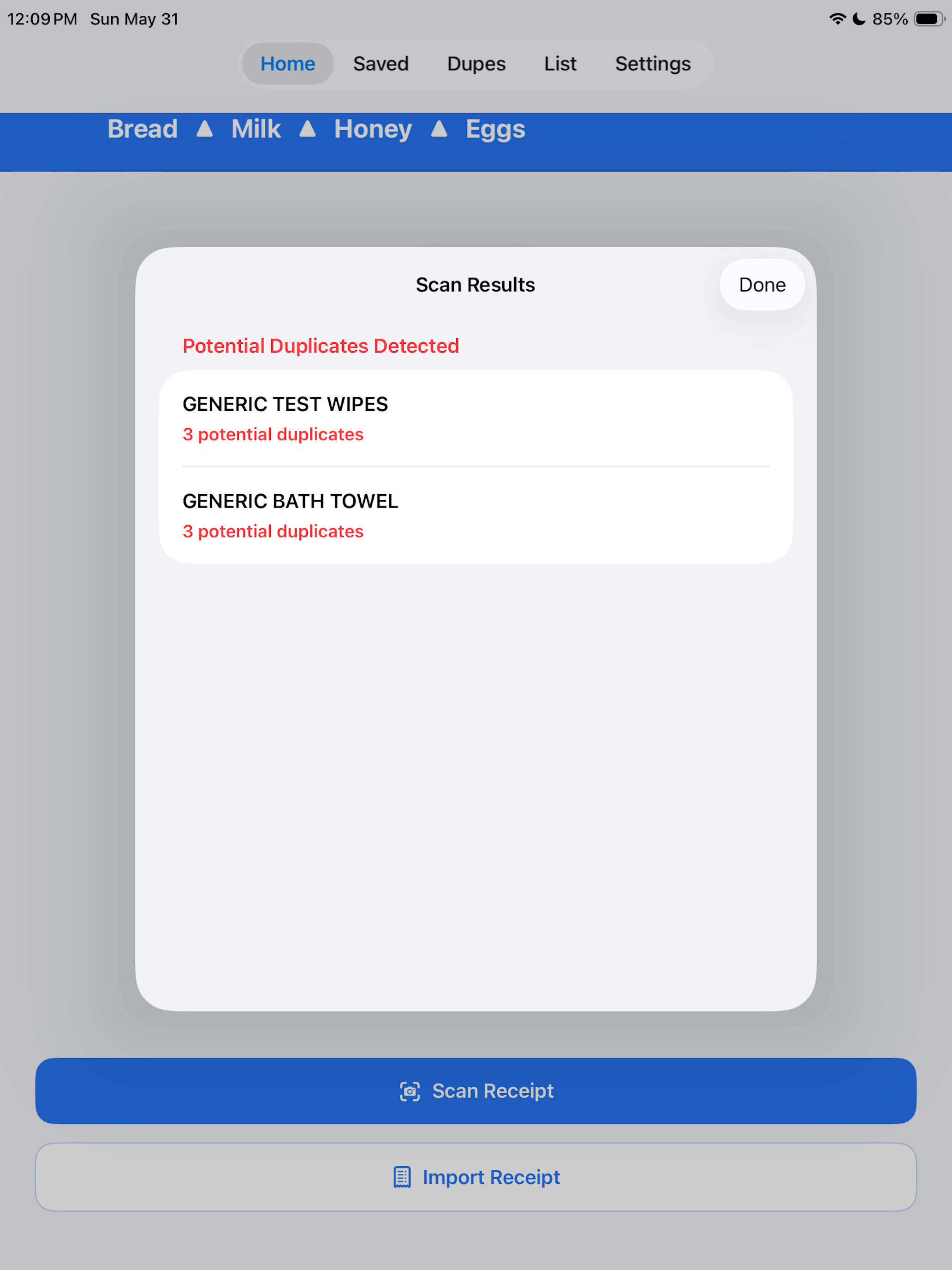 DupeDetective Receipt Scanner screenshot 8