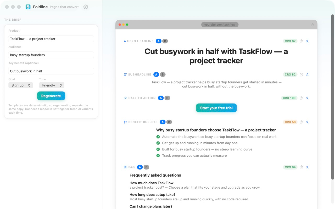 Foldline: Landing Page Copy screenshot 3