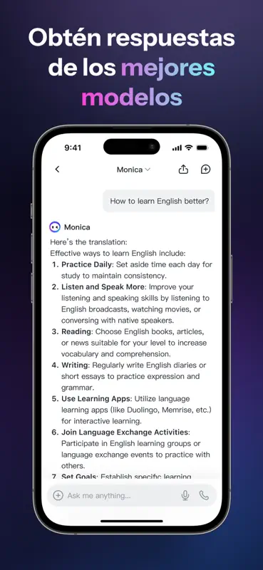 Monica AI: Asistente supremo screenshot 2 of 5