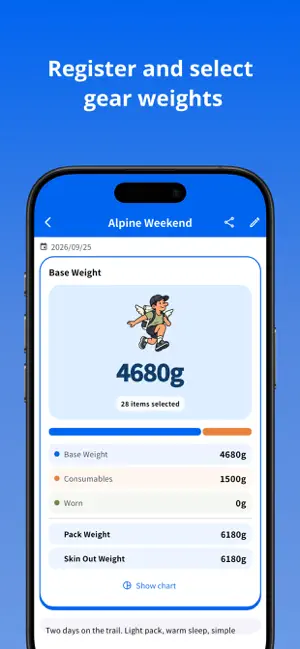 ULPacker UL gear wt tracker screenshot 4