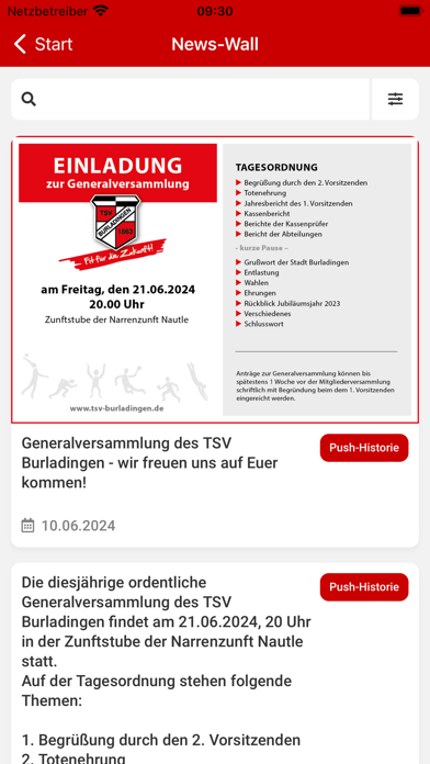 TSV Burladingen 1863 e.V. Screenshot