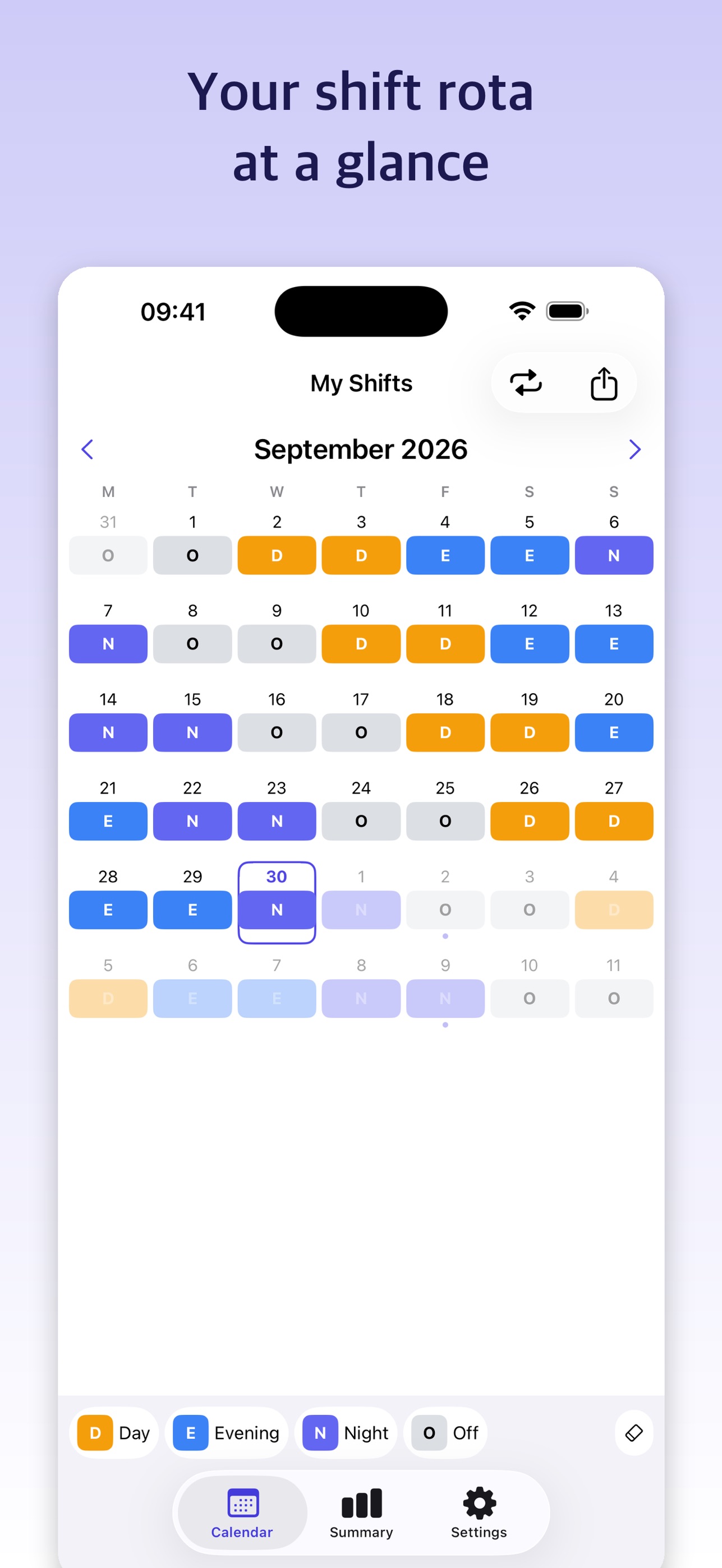 Screenshot 1 of Shift Calendar: Hours & Widget