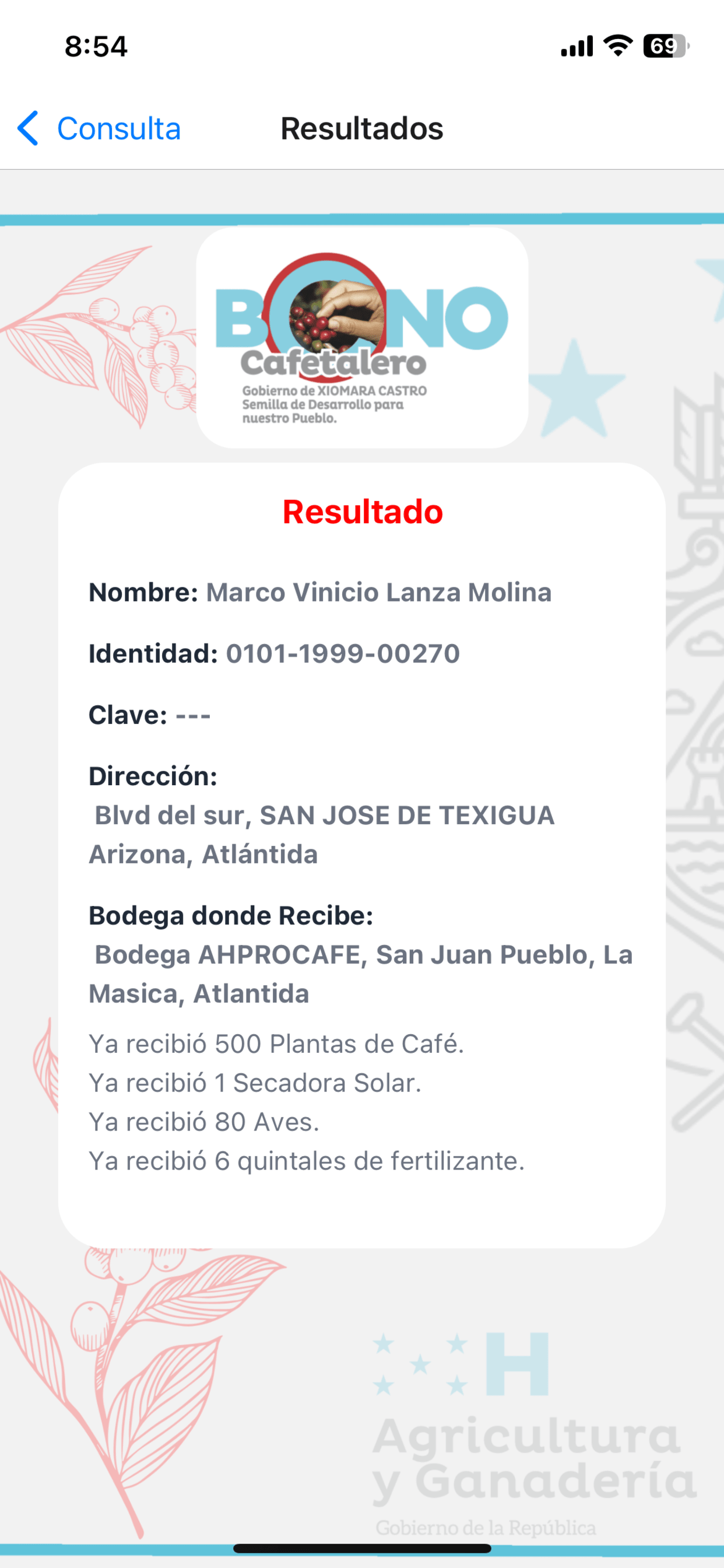 Bono Cafetalero