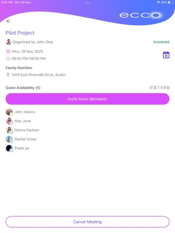 ecco-app iPad screenshot