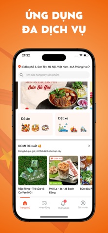 Komi - Đặt xe & Giao đồ ăn iPhone screenshot 2