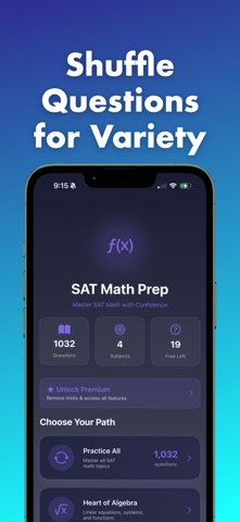 SAT 2025 Math Prep Questions iPhone screenshot