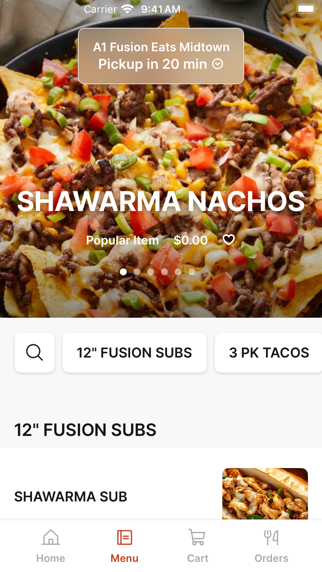 A1 Fusion Eats app screenshot 2