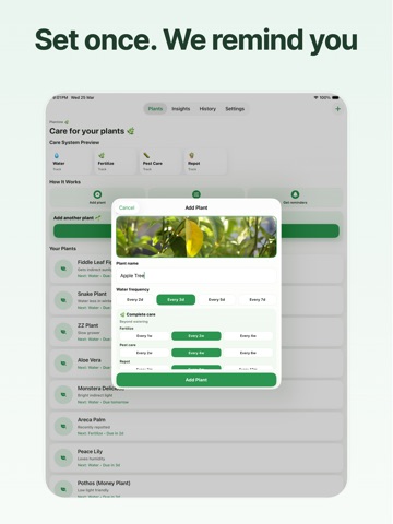 Plantine: Watering Reminder iPad screenshot
