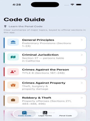 California Criminal Code iPad screenshot