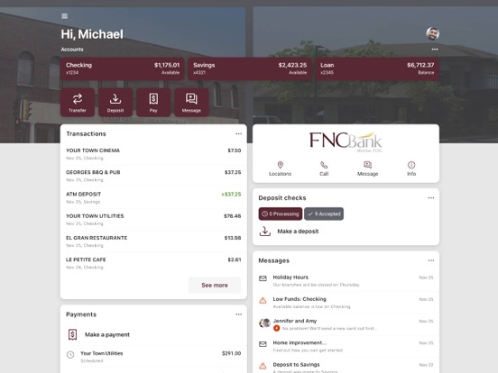 FNC Bank Mobile Banking iPad screenshot 1 - Finance app